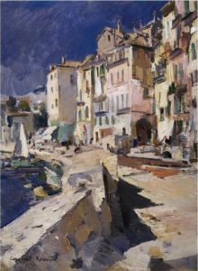 View Of Villefranche-sur-mer by Konstantin Alexeievitch Korovin