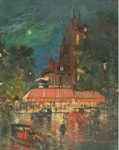  Cafe Illumine Sur Les Boulevards, 1937 