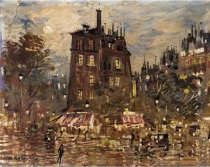 A Parisian Boulevard By Night by Konstantin Alexeievitch Korovin