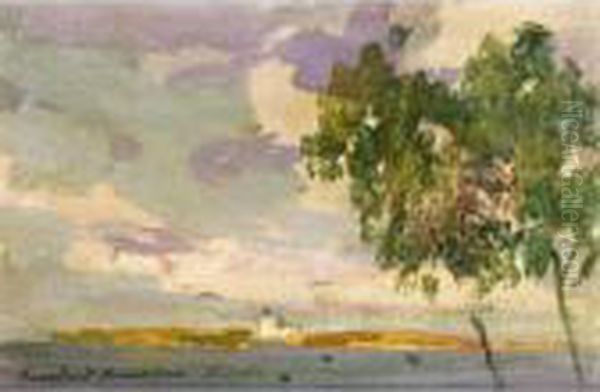 Study Of A Church By A River - view 1
