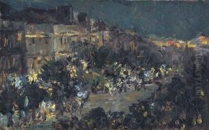 Paris At Night; Italian Boulevard by Konstantin Alexeievitch Korovin