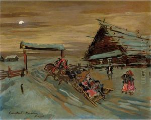 Racing Troika by Konstantin Alexeievitch Korovin