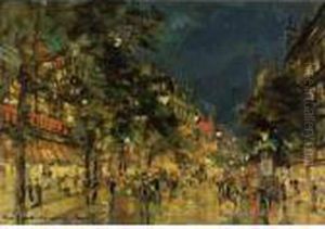 Paris At Night by Konstantin Alexeievitch Korovin