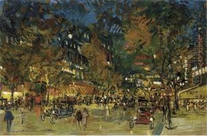 Paris By Night by Konstantin Alexeievitch Korovin