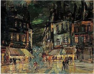 Corner Cafes In Paris, C. 1930 by Konstantin Alexeievitch Korovin