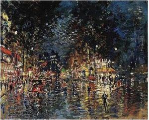 Nocturnal View Of Paris, C. 1930 by Konstantin Alexeievitch Korovin