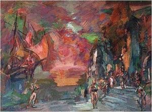 Stage Design For The Corsaire by Konstantin Alexeievitch Korovin