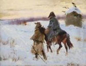 Powrot Zolnierzy Napoleonskich Spod by Jerzy Kossak