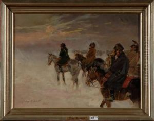 Napoleon Lors De La Campagne De Russie by Jerzy Kossak