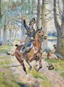 An Ulan On Horseback by Jerzy Kossak