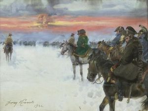 The Retreat Great Army From Moscow by Jerzy Kossak