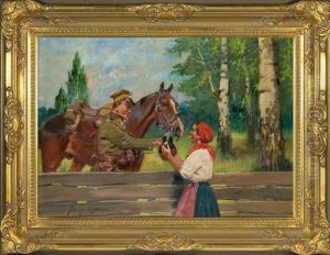 Ulan And Girl by Jerzy Kossak