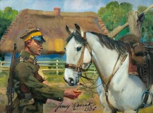 Ulan With Horse by Jerzy Kossak