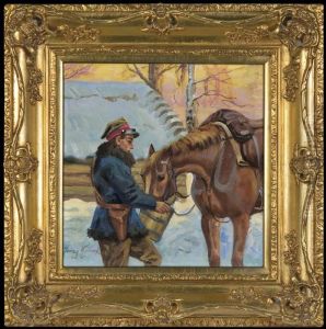 Ulan Watering Horse by Jerzy Kossak