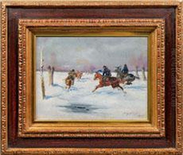 Winterlicheverfolgungsjagd Mit Ulanen - view 1
