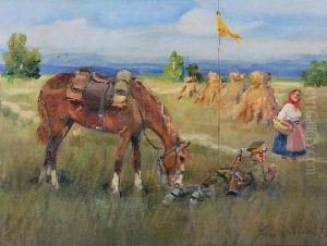 Odpoczynek Ulana by Jerzy Kossak