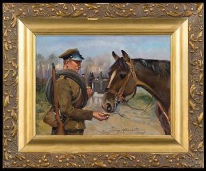 Uhlan Feeding His Horse