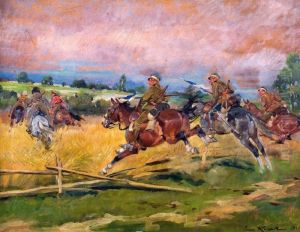 Pogon Ulanow Za Kozakami by Jerzy Kossak