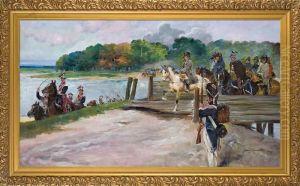 Crossing Wilia River by Jerzy Kossak