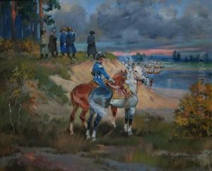 Przeprawa Przez Niemen by Jerzy Kossak