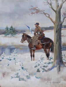 Ulan W Zimowym Pejzazu by Jerzy Kossak