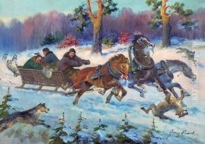 Napad Wilkow by Jerzy Kossak