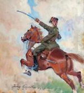 Ulan Na Koniu by Jerzy Kossak