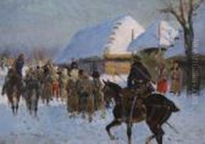 Konwoj Jencow Bolszewickich Eskortowany by Jerzy Kossak