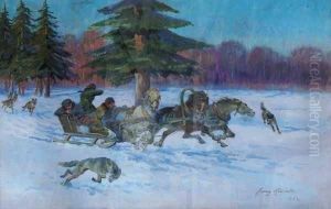 Napad Wilkow by Jerzy Kossak