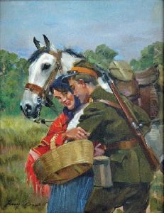 Zaloty Ulanskie by Jerzy Kossak