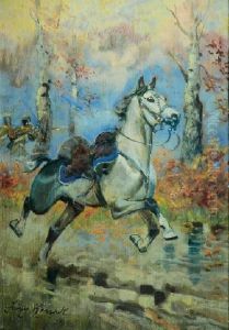 Sploszony Kon by Jerzy Kossak