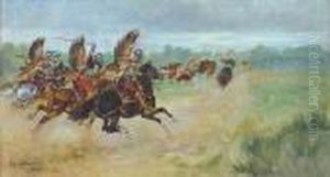 Husaria Polska W Poscigu Za Turkami by Jerzy Kossak