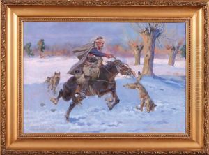 Wilki Atakujace Rannego Jezdzca, 1932 R.