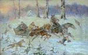Napad Wilkow by Jerzy Kossak