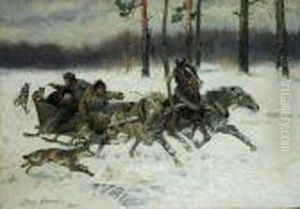 Napad Wilkow by Jerzy Kossak