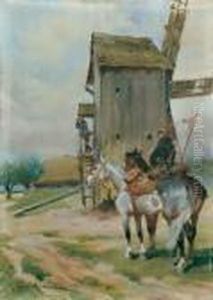 Militarische Szene. by Jerzy Kossak