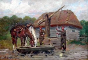 Przy Studni by Jerzy Kossak