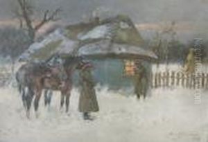 Przybyli Ulani Pod Okienko (1947) by Jerzy Kossak