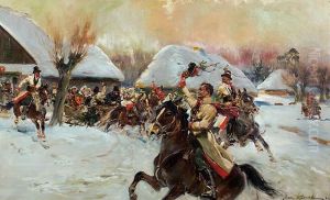 Wesele Krakowskie Zima by Jerzy Kossak