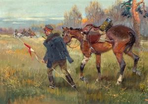 Ulan Z Rannym Koniem by Jerzy Kossak