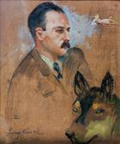 Portret Mezczyzny Z Psem - view 1