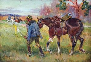 Ranny Kon by Jerzy Kossak
