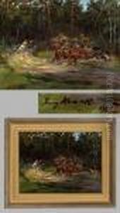 "kosaken-verfolgungsjagd" In Sommerlicher Waldlandschaft by Jerzy Kossak