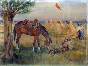 Zaloty, 1936 R. by Jerzy Kossak