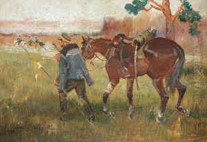 Ulan Z Koniem by Jerzy Kossak