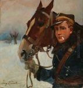 Legionista Prowadzacy Konia by Jerzy Kossak