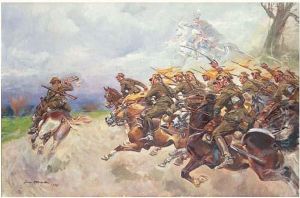 La Charge De Cavalerie , 1930. by Jerzy Kossak