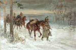 Odwrot Spod Moskwy by Jerzy Kossak