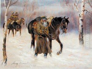 Zimowy Patrol by Jerzy Kossak