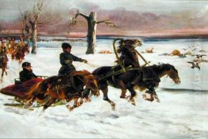Powrot Napoleona Spod Moskwy by Jerzy Kossak